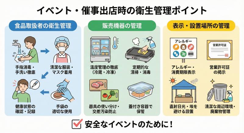 イベントや催事出店時の衛生管理のポイント